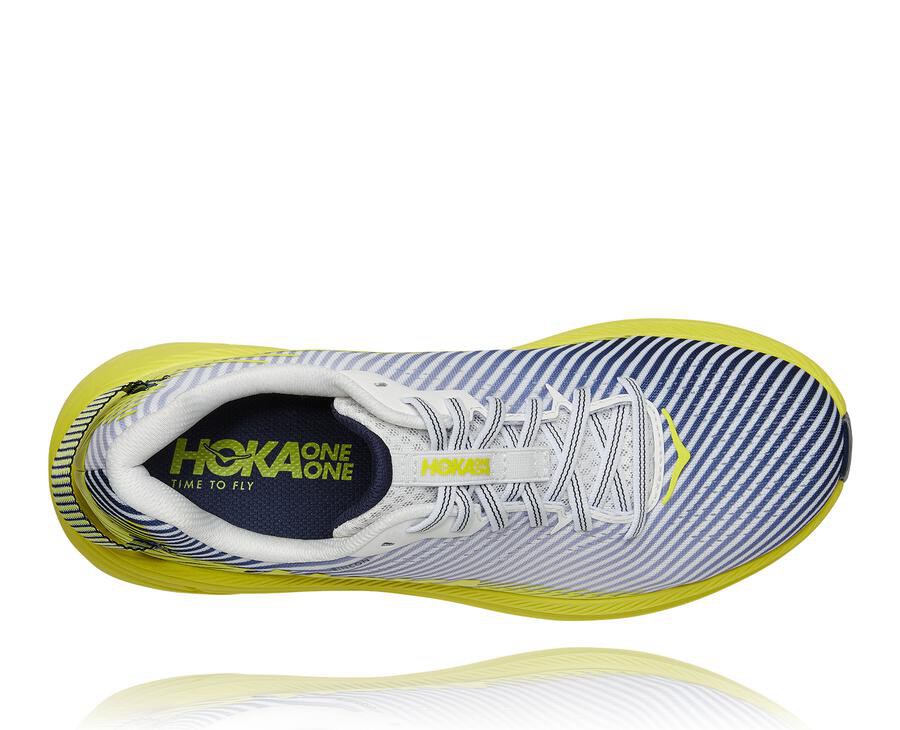 Hoka One One Mens Running Shoes - Rincon 2 - White/Blue - SGKM28094